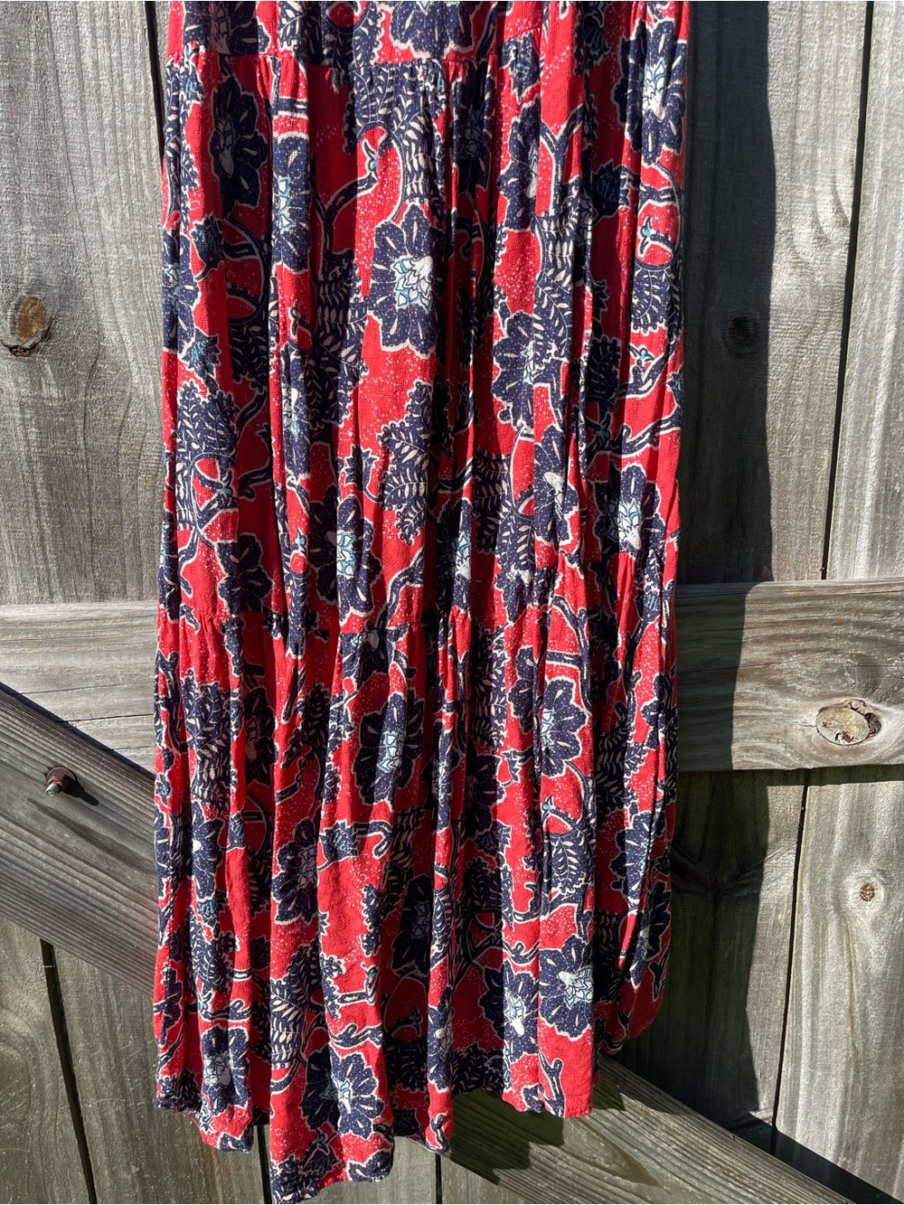 Knox Rose Red & Navy Patterned Maxi Dress Size XS - Picture 3 of 9